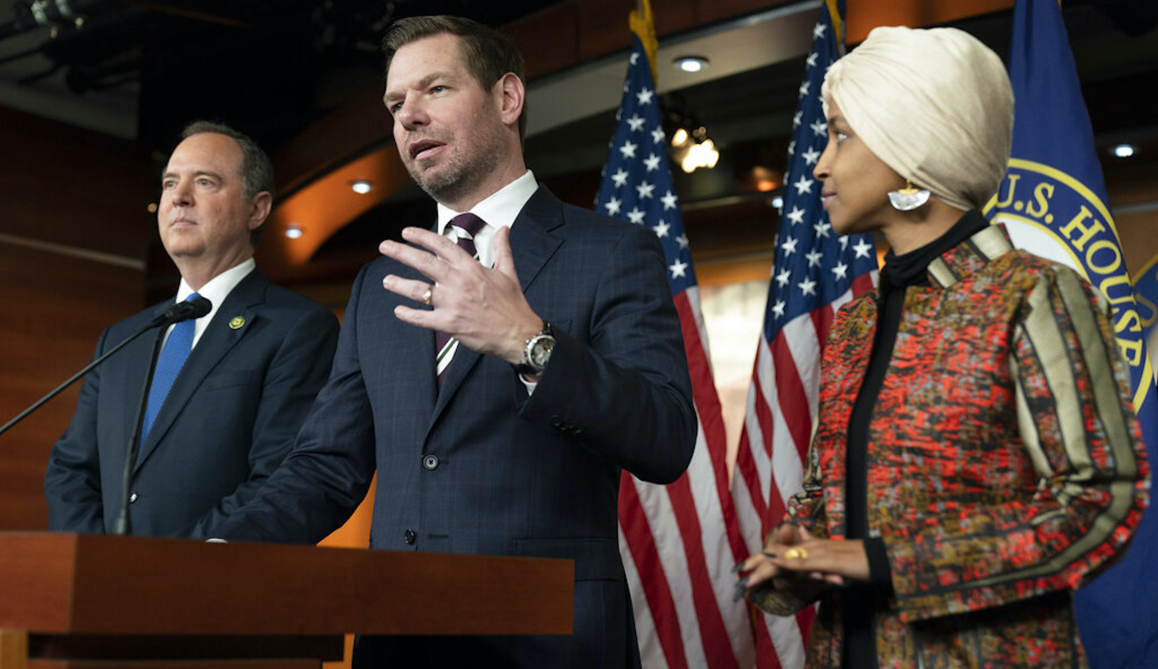 Adam Schiff, D-Calif., Eric Swalwell, Ilhan Omar
