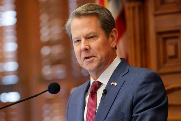 Georgia Gov. Brian Kemp delivers the State of the State address on the House floor of the state Capitol on Wednesday, Jan. 25, 2023 in Atlanta.