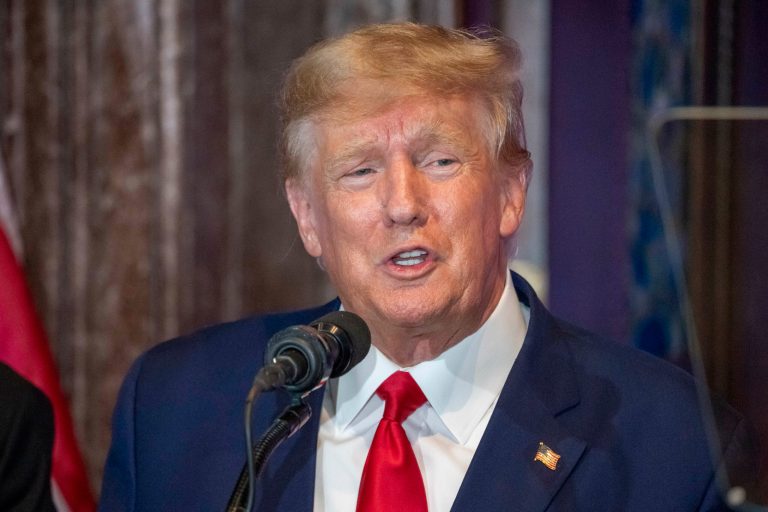 Former President Donald Trump speaks at a campaign event at the South Carolina Statehouse, Saturday, Jan. 28, 2023, in Columbia, S.C.