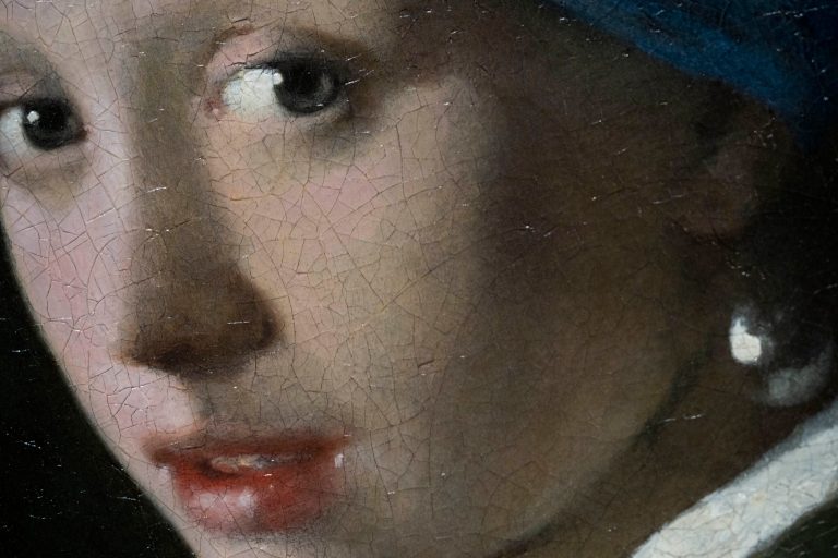 During a press preview of the Vermeer exhibit at Amsterdam's Rijksmuseum, Monday, Feb. 6, 2023, which unveils its blockbuster exhibition of 28 paintings by 17th-century Dutch master Johannes Vermeer drawn from galleries around the world. 