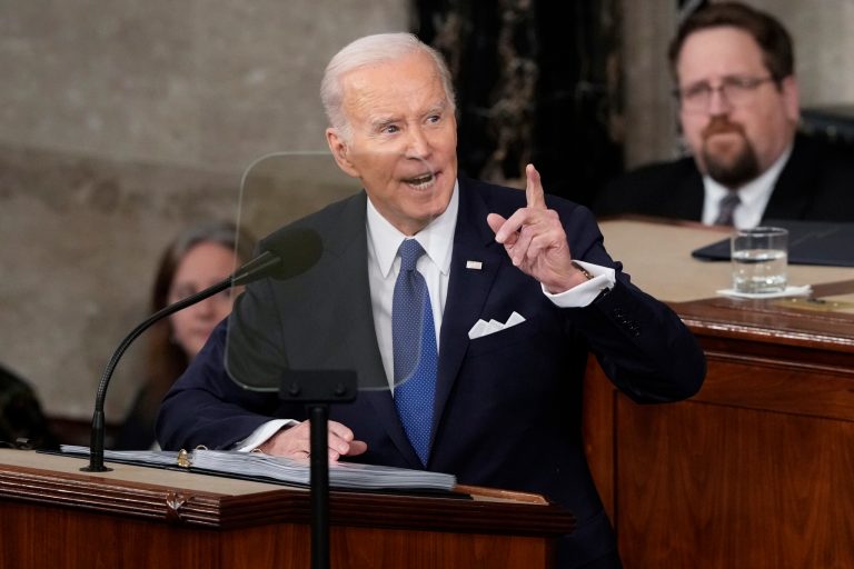 President Joe Biden delivers the State of the Union address to a joint session of Congress at the U.S. Capitol, Tuesday, Feb. 7, 2023, in Washington. 