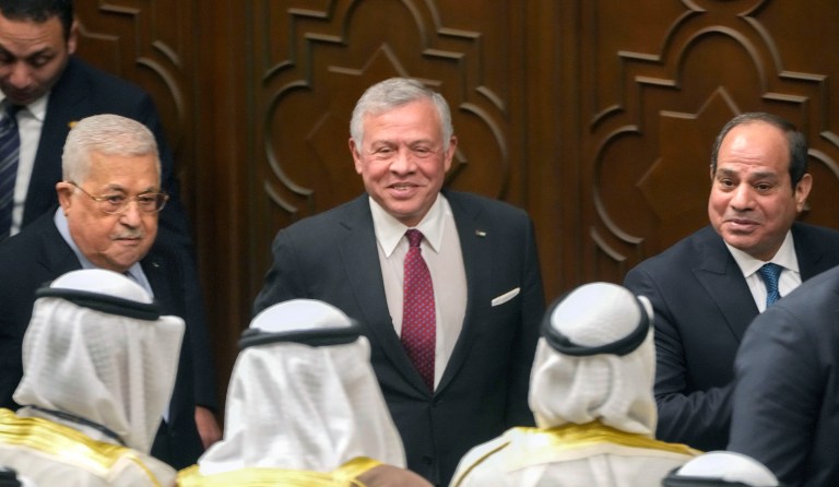 Egyptian and Jordanian leaders reject any effort to displace Palestinians