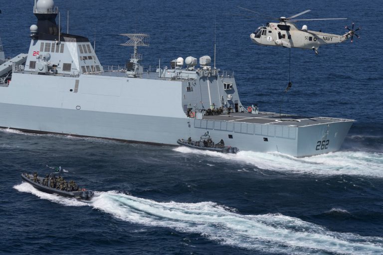 Naval commandos conduct a counterterrorism operation during the multinational exercise called 