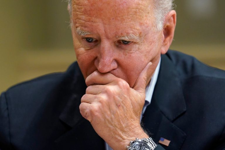 President Joe Biden listens during a briefing with first responders and local officials in Miami, Thursday, July 1, 2021, on the condo tower that collapsed in Surfside, Fla., last week.