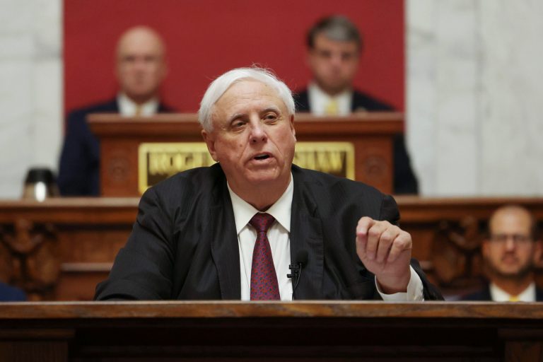 West Virginia Gov. Jim Justice delivers his annual State of the State address in the House Chambers at the state capitol in Charleston, W.Va., on Jan. 11, 2023. 