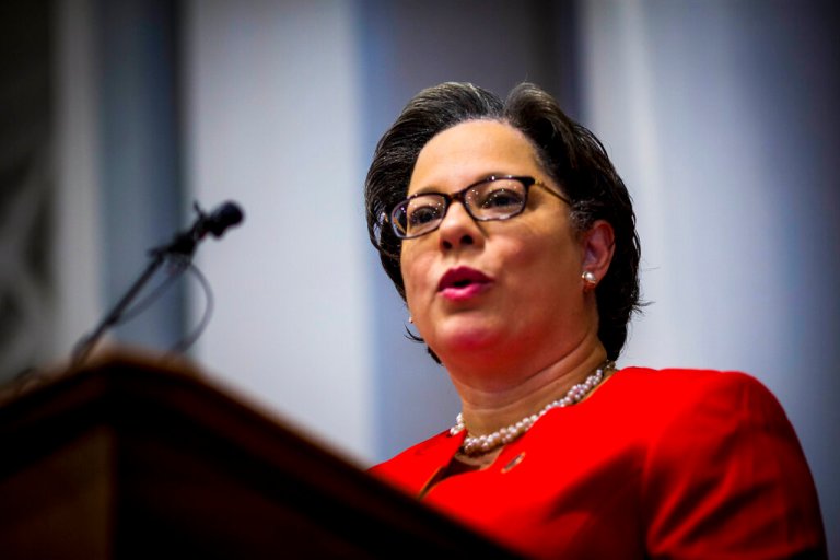 State Sen. Jennifer McClellan, D-Hanover, speaks at the Call for Action on Gun Safety at St. Paul's Episcopal Church on Friday, Jan. 13, 2023, in Richmond, Va. 