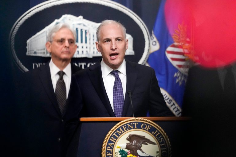 FILE - Justice Department's Assistant Attorney General for the National Security Division Matthew OlsenÂ speaks during a news conference at the Department of Justice in Washington, Jan. 27, 2023.