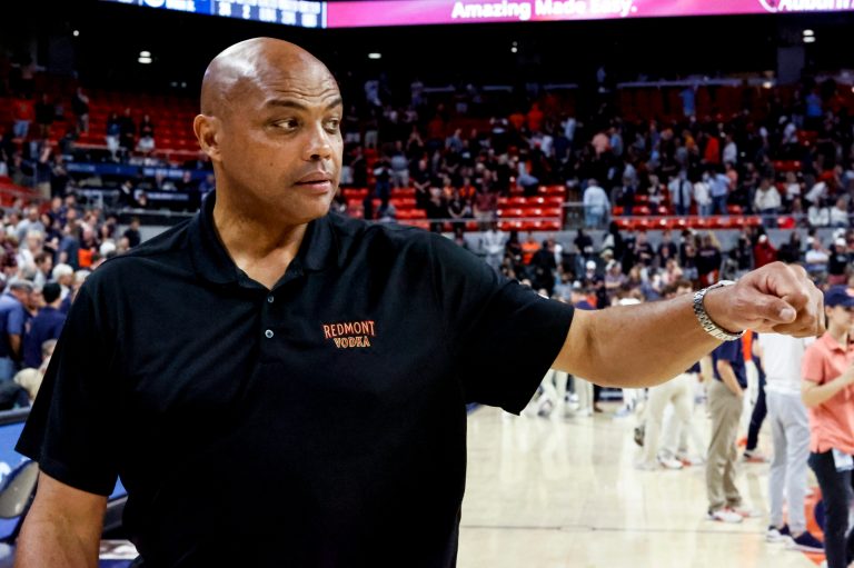 Former NBA and Auburn player Charles Barkley after an NCAA college basketball game against Tennessee Saturday, March 4, 2023, in Auburn, Alabama.