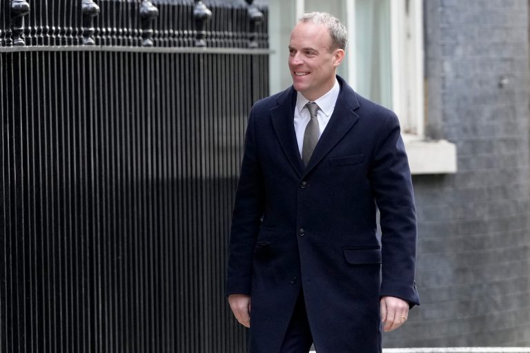 Dominic Raab, the Deputy Prime Minister, arrives for a cabinet meeting at 10 Downing Street ahead of the Chancellor of the Exchequer Jeremy Hunt announcing the Budget in London, Wednesday, March 15, 2023. 