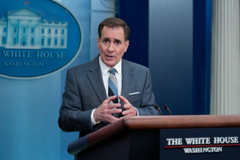 National Security Council spokesman John Kirby speaks during the daily briefing at the White House in Washington, Wednesday, March 22, 2023.