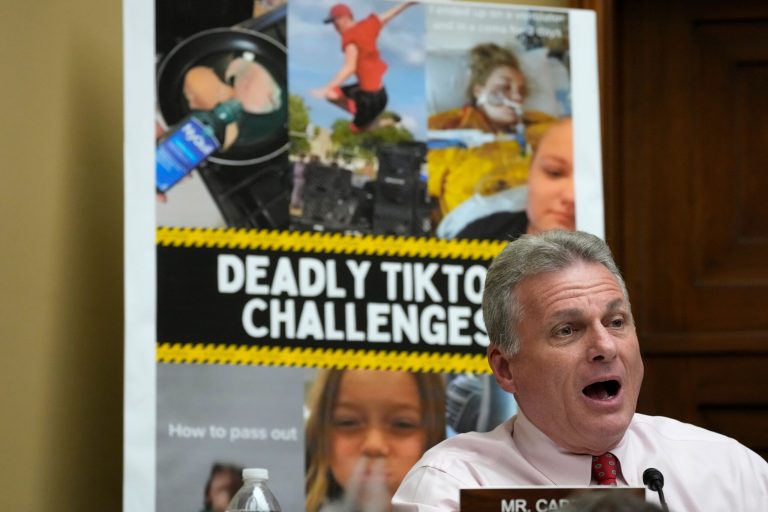 Rep. Earl Carter questions TikTok CEO Shou Zi Chew during a hearing of the House Energy and Commerce Committee on the platform's consumer privacy and data security practices and impact on children, Thursday, March 23, 2023, on Capitol Hill in Washington. 