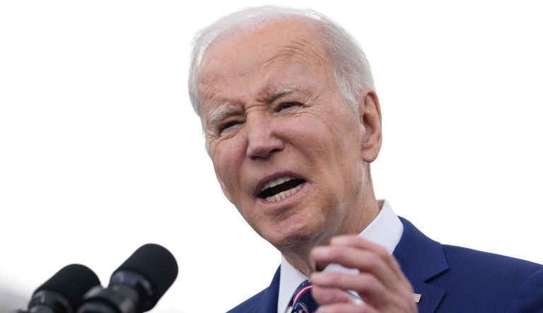 President Joe Biden talks about the mass shooting at The Covenant School in Nashville, before speaking about jobs during a visit to semiconductor manufacturer Wolfspeed Inc., in Durham, N.C., Tuesday, March 28, 2023.