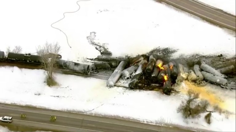 Minnesota train derailment prompts evacuation after ethanol-induced fire