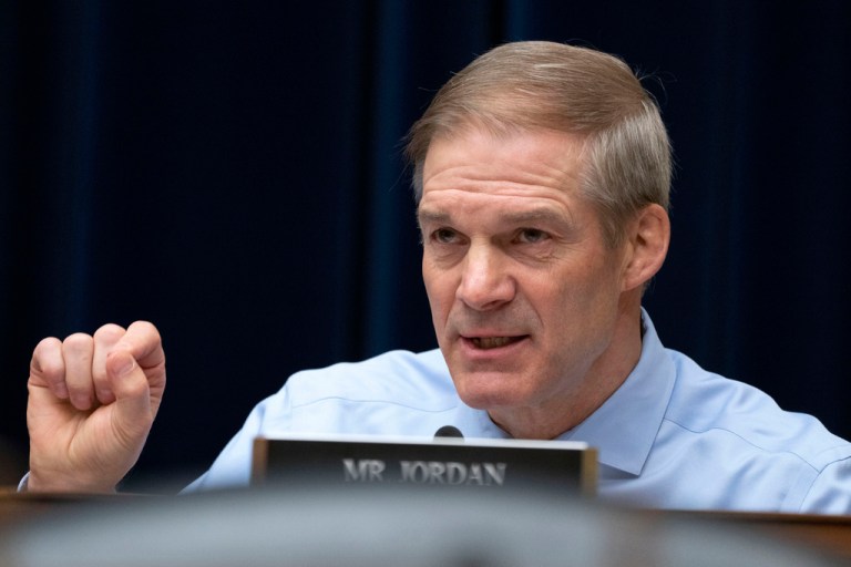 Rep. Jim Jordan, R-Ohio, speaks during a subcommittee hearing on April 18, 2023, on Capitol Hill in Washington. 