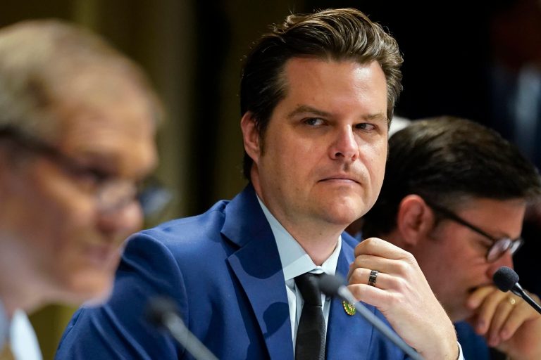 Rep. Matt Gaetz, R-Fla., attends a House Judiciary Committee Field Hearing, Monday, April 17, 2023, in New York. 