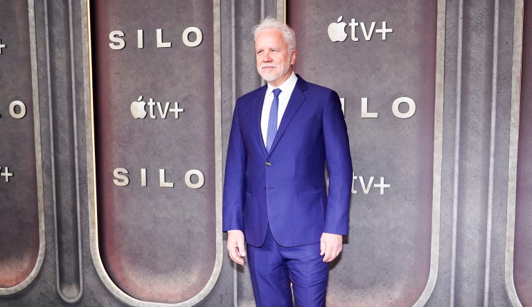 Actor Tim Robbins arrives to attend the premiere of Silo, in London, Tuesday, April 25, 2023.
