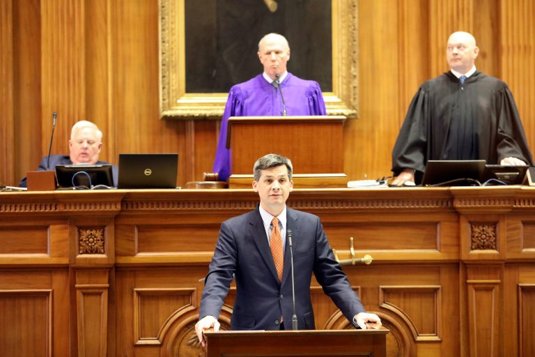 South Carolina Senate Majority Leader Shane Massey, R-Edgefield, speaks in favor of a bill that would make the state's abortion laws stricter on Tuesday, May, 23, 2023, in Columbia, S.C.