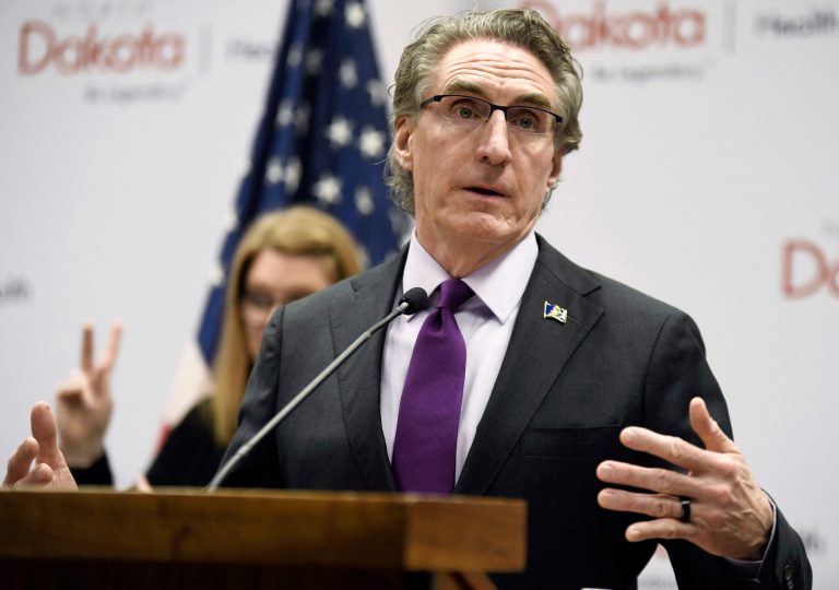 FILE - North Dakota Gov. Doug Burgum speaks at the state Capitol on April 10, 2020, in Bismarck, N.D. In the coming weeks, at least four additional candidates are expected to launch their own campaigns for the White House, including Burgum. 