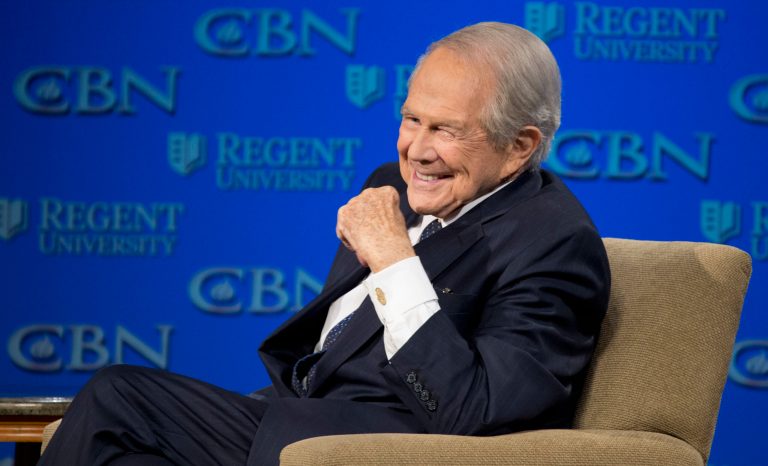 Rev. Pat Robertson at Regent University in Virginia Beach, Va., Feb. 24, 2016. 