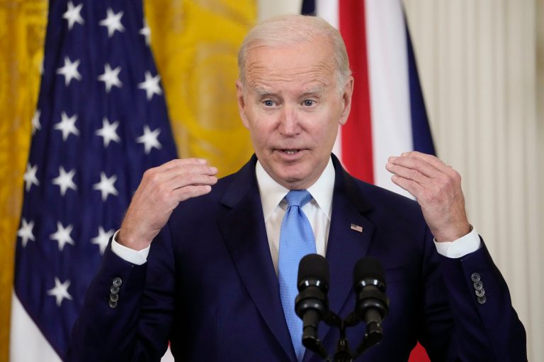 Biden laughed off a question Thursday regarding claims from House Republicans that the FBI has 