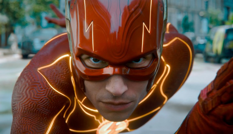 This image released by Warner Bros. Pictures shows Ezra Miller in a scene from 