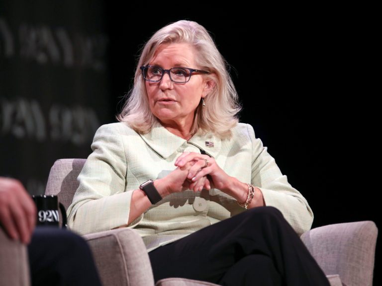Former Rep. Liz Cheney appears onstage in conversation with David Rubenstein at the 92nd Street Y on Monday, June 26, 2023, in New York.