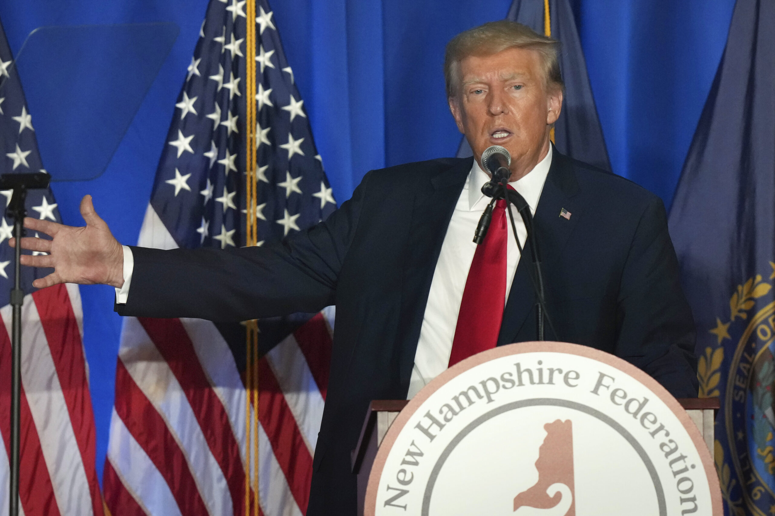 Trump pledges to reinstate transgender military ban during New Hampshire speech