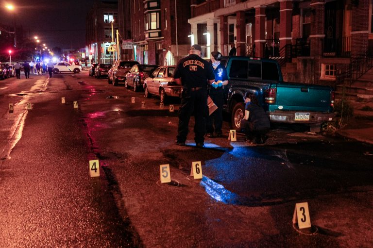 Police on the scene of a shooting Monday, July 3, 2023, in Philadelphia. Police said a shooter in a bulletproof vest has opened fire on the streets of Philadelphia, killing several people and wounding two boys before surrendering to responding officers.
