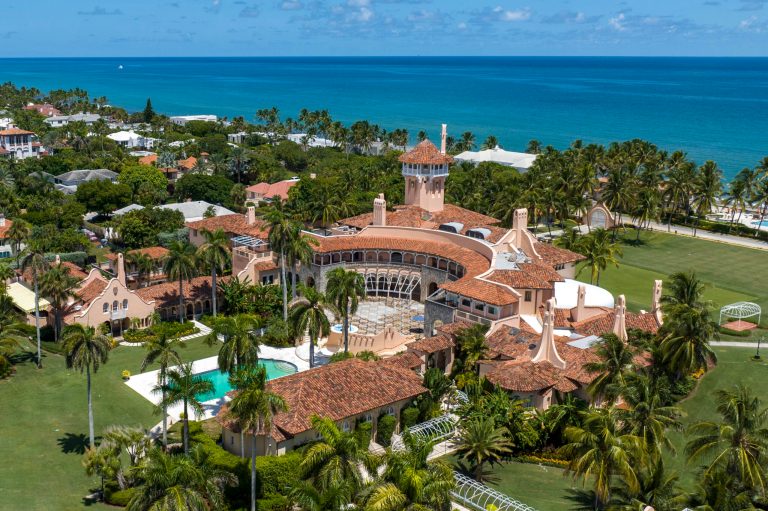 An aerial view of former President Donald Trump's Mar-a-Lago club in Palm Beach, Florida, on Aug. 31, 2022.