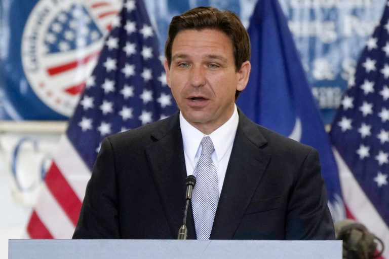 Republican presidential candidate Florida Gov. Ron DeSantis speaks at an event on July 18, 2023, in West Columbia, S.C. 