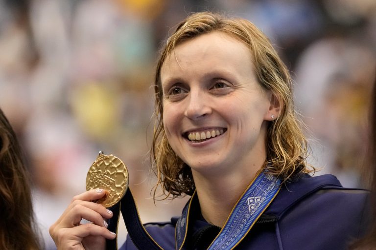 Katie Ledecky becomes first person to win five world titles across two different events