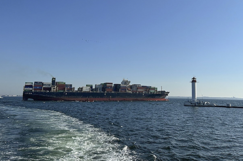 Cargo ship runs Russia’s blockade of Ukraine’s ports