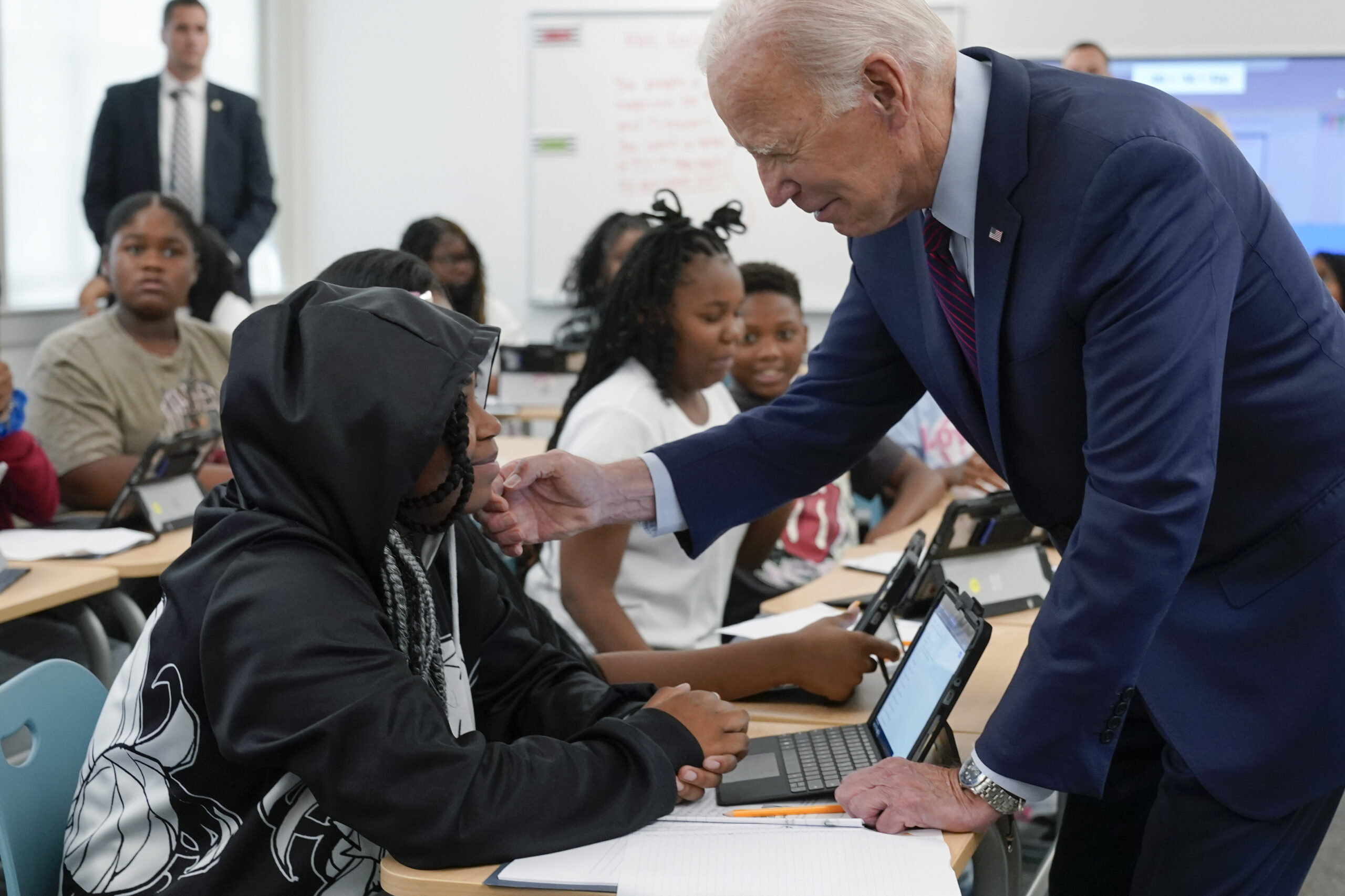 Biden welcomes DC students back to school, calls female middle schooler ‘baby’