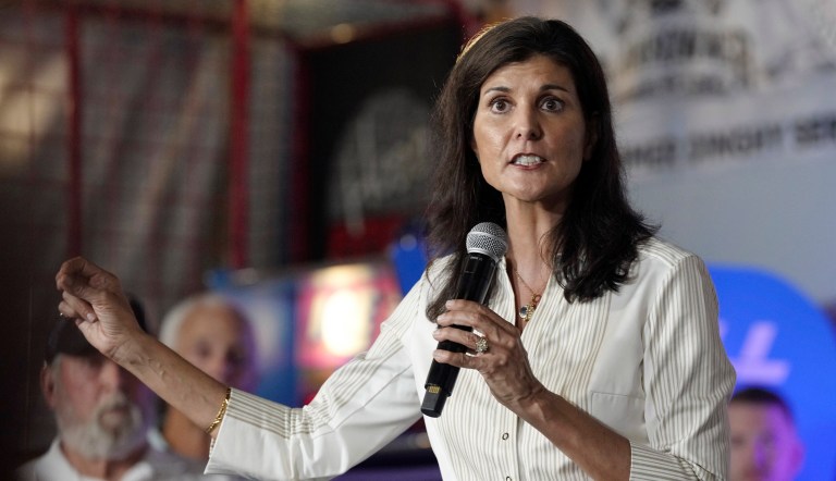 Republican presidential hopeful Nikki Haley speaks at a campaign event on Thursday, Sept. 7, 2023, in Boiling Springs, South Carolina. The former South Carolina governor and U.N. ambassador is leaning into her foreign policy experiences as she campaigns in her home state, as well as other early-voting states of Iowa and New Hampshire.