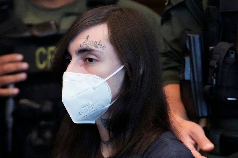 Robert E. Crimo III, appears before Judge Victoria A. Rossetti in Lake County court Monday, Sept. 11, 2023, in Waukegan, Ill. Crimo III, who is charged in connection with a July 4, 2022, shooting that left seven people dead and dozens more wounded in the Chicago suburb of Highland Park, Illinois, was in a courtroom Monday in Waukegan, where a judge said she will set a trial date at his next hearing scheduled for Dec. 11.