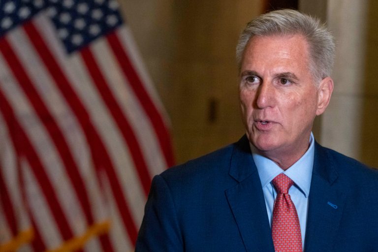Speaker of the House Kevin McCarthy, R-Calif., speaks at the Capitol in Washington, Tuesday, Sept. 12, 2023.  (AP Photo/Jacquelyn Martin)