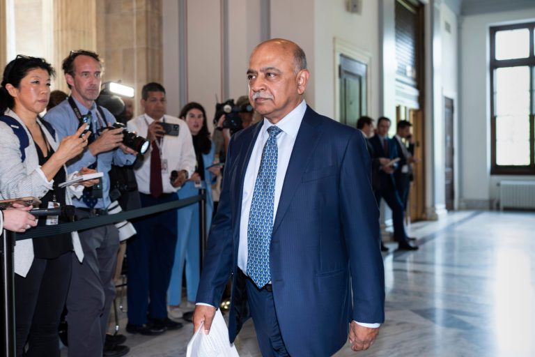 Arvind Krishna, CEO of IBM, arrives at the Capitol in Washington, Wednesday, Sept. 13, 2023.