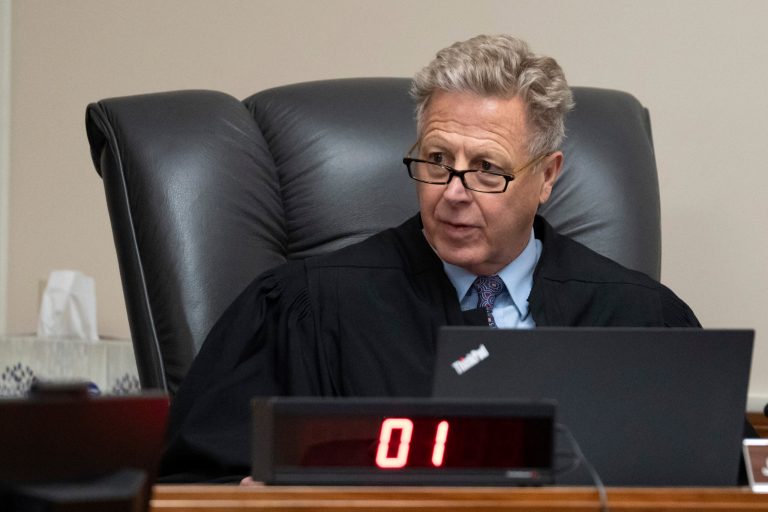 Second District Judge John C. Judge speaks during a court hearing in Latah County District Court, Wednesday, Sept. 13, 2023, in Moscow, Idaho, for Bryan Kohberger, who is accused of killing four University of Idaho students in November 2022.