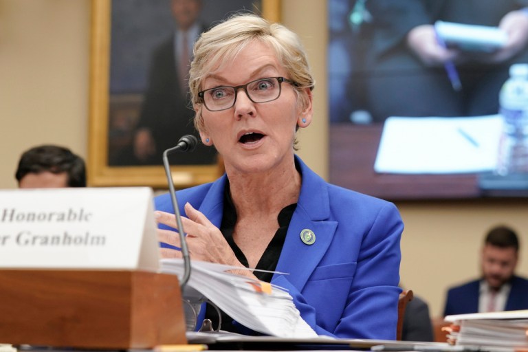 Energy Secretary Jennifer Granholm testifies during a House Science, Space, and Technology Committee hearing on Sept. 14, 2023, in Washington.
