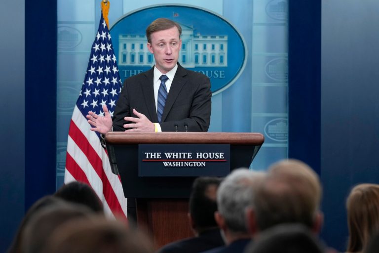 White House national security adviser Jake Sullivan speaks during the daily briefing at the White House in Washington, Friday, Sept. 15, 2023.