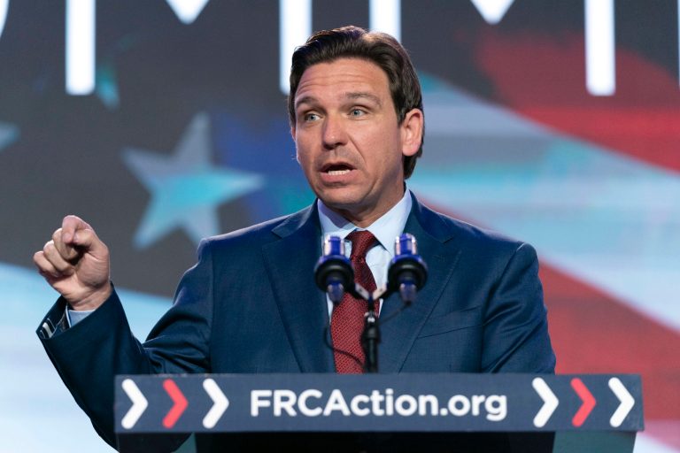 Governor Ron DeSantis, R-Fla., speaks during the Pray Vote Stand Summit Friday, Sept. 15, 2023, in Washington.