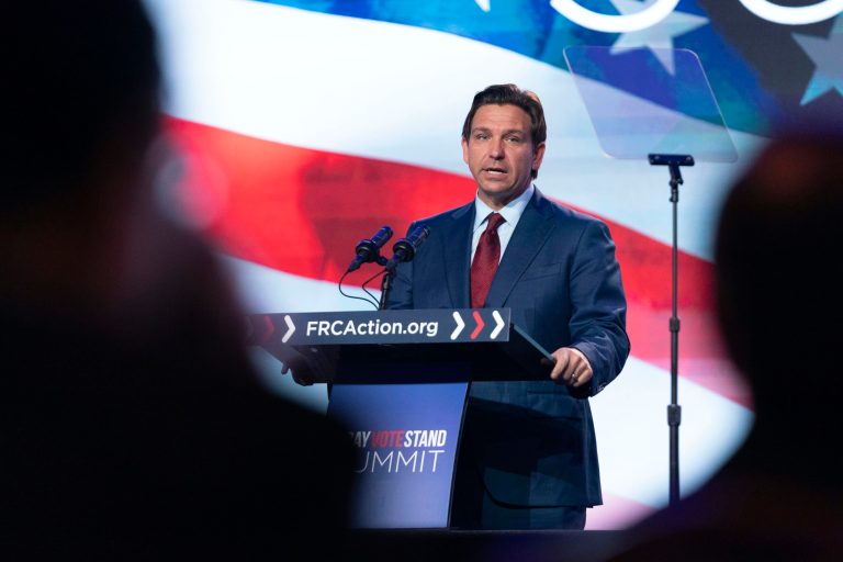 Gov. Ron DeSantis (R-FL) speaks during the Pray Vote Stand Summit on Friday, Sept. 15, 2023, in Washington.