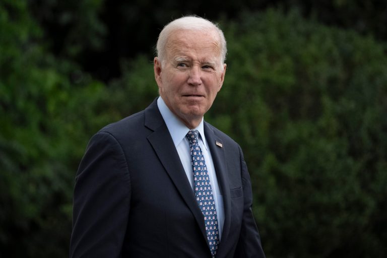 President Joe Biden walks toward Marine One on the South Lawn of the White House in Washington on Sunday, Sept. 17, 2023, for a short trip to Andrews Air Force Base, Maryland. On Monday, a poll revealed only 34% of voters believe the president would make it to the end of a second term if reelected.