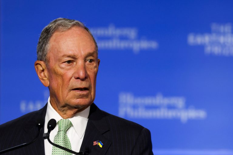 Former New York City Mayor Michael Bloomberg speaks during the Earthshot Prize Innovation Summit in New York, Tuesday, Sept. 19, 2023.