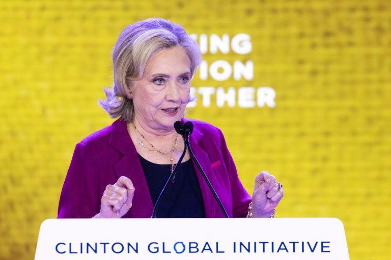 Hillary Clinton speaks at the Clinton Global Initiative, Tuesday, Sept. 19, 2023, in New York.