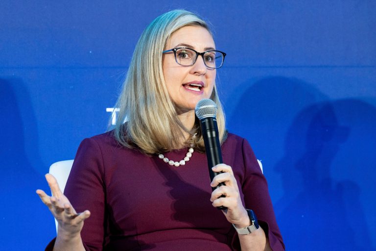 Kate Gallego, mayor of Phoenix, speaking at the Clinton Global Initiative conference at the Hilton Midtown hotel in New York City.