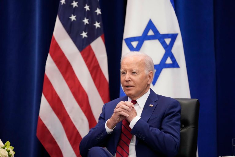 President Joe Biden meets with Israeli Prime Minister Benjamin Netanyahu in New York, on Wednesday, Sept. 20, 2023. Biden was in New York to address the 78th United Nations General Assembly. 