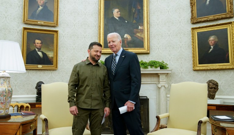 President Joe Biden meets with Ukrainian President Volodymyr Zelenskyy in the Oval Office of the White House, Thursday, Sept. 21, 2023, in Washington.