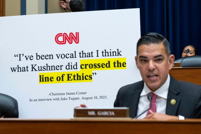 Rep. Robert Garcia (D-CA) speaks during a House Oversight Committee impeachment inquiry into President Joe Biden.