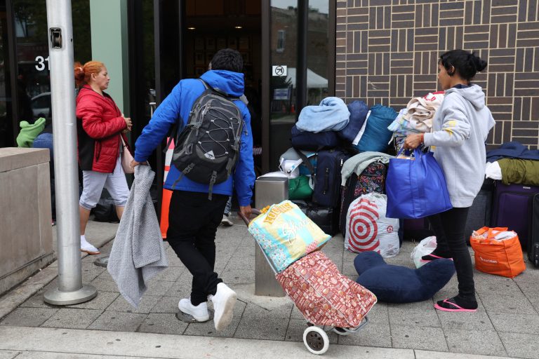 Border crossers live on Chicago streets after getting locked out of police station